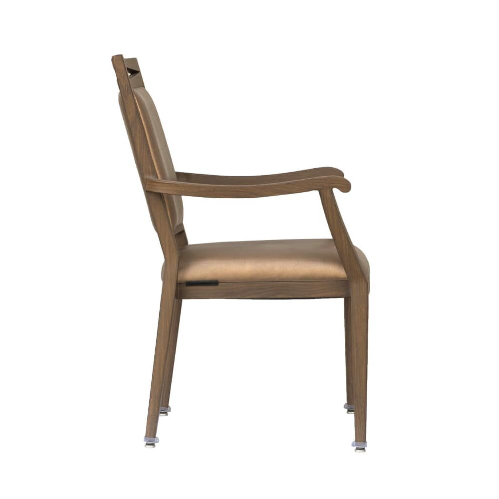 Wood Grain Aluminum Agnes Armchair