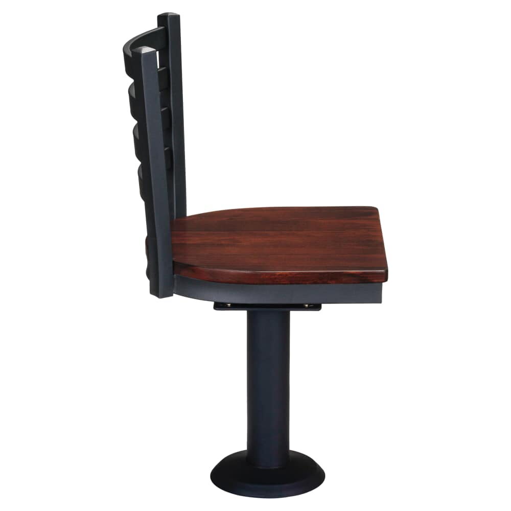 Metal Ladder-Back Bolt-Down Swivel Chair