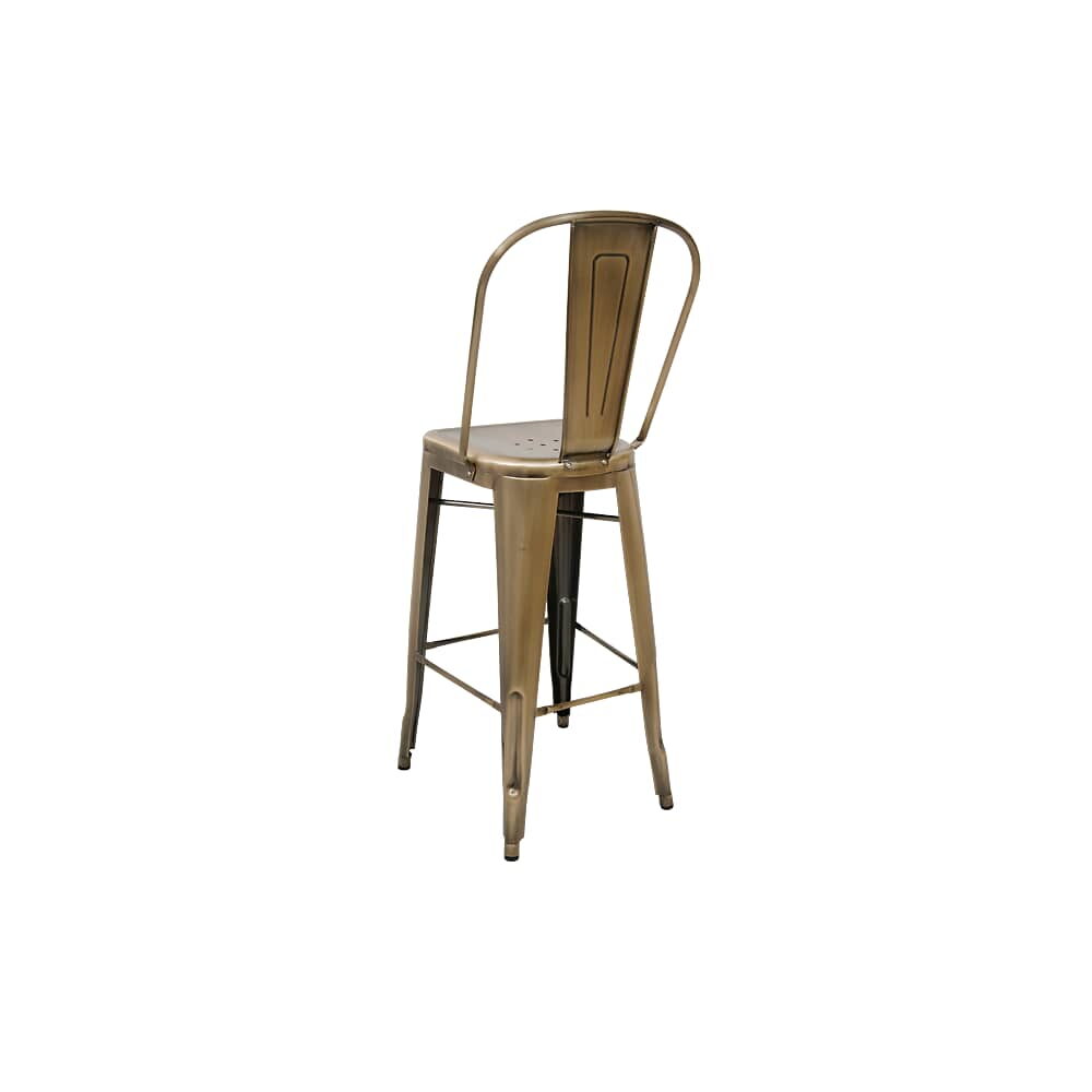 Brass Finish Bistro-Style Metal Bar Stool