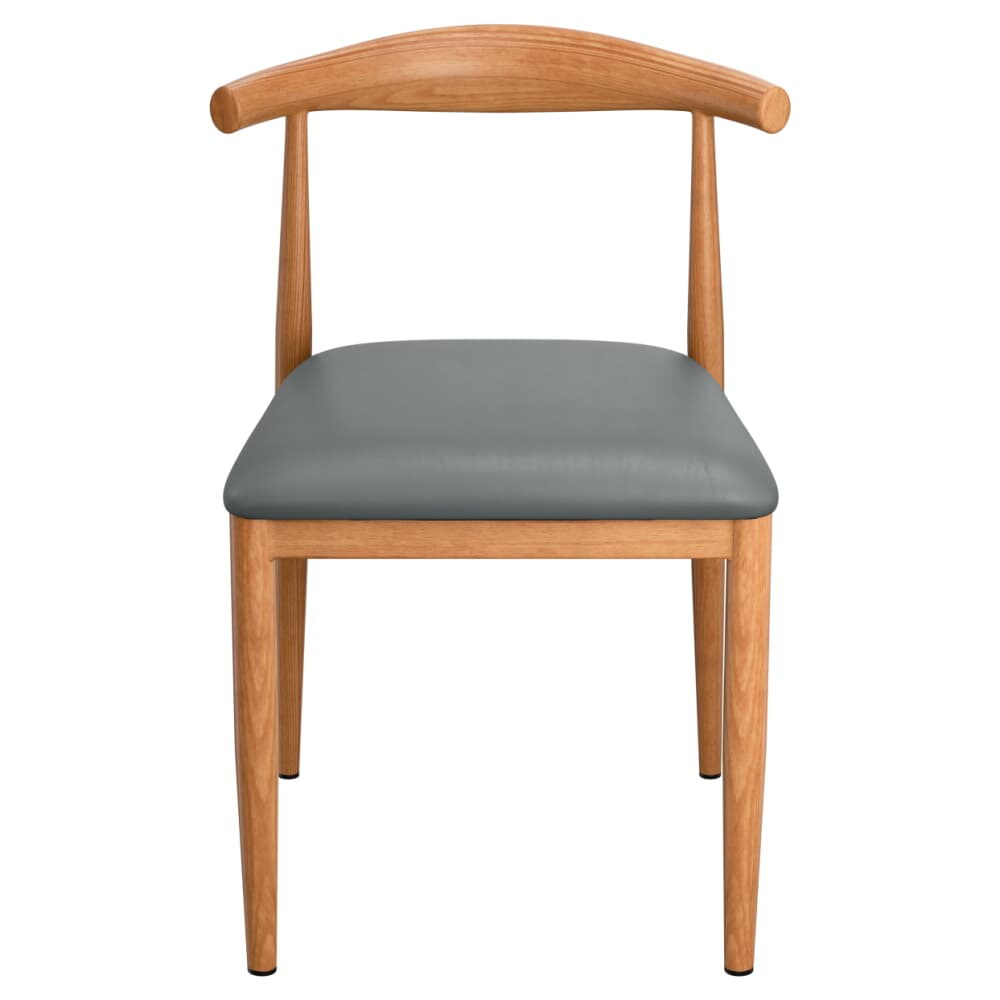 Padded Seat Natural Finish Wood Grain Metal Chair