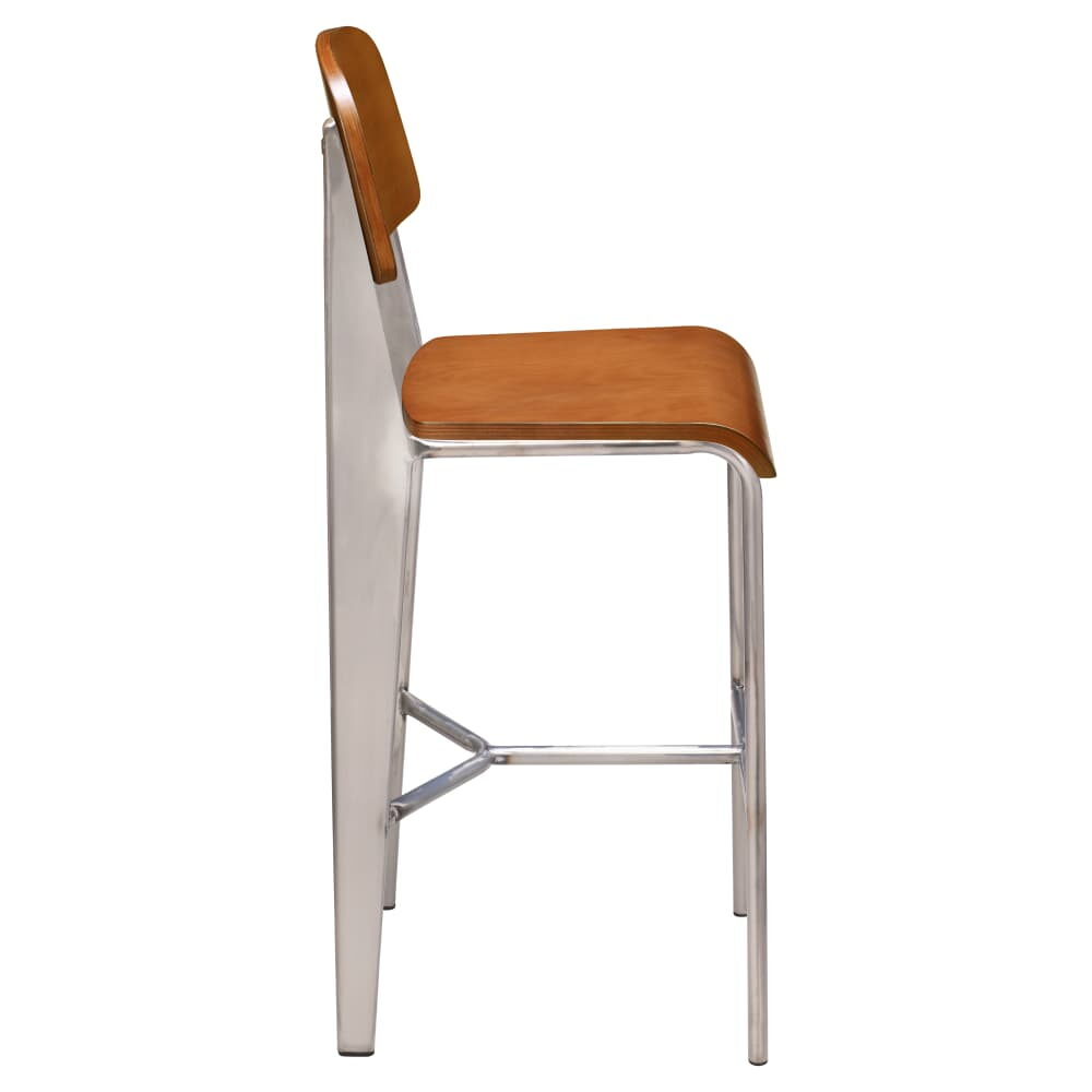 Clear Coat Finish Wood Back Nico Bar Stool