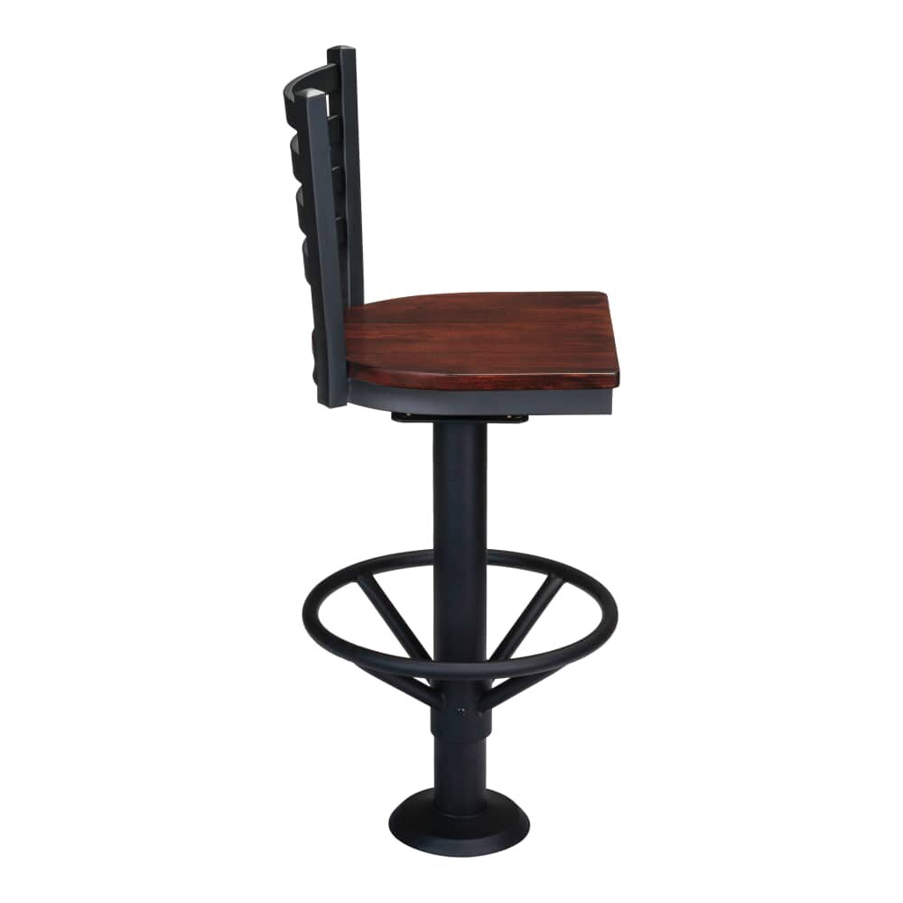 Swivel Bolt-Down Ladder-Back Metal Bar Stool