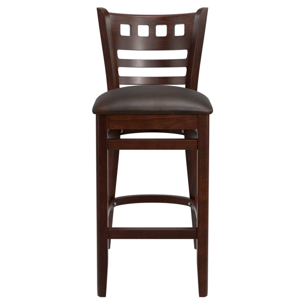 Wood American Back Bar Stool